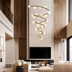 โคมไฟแต่งบ้านติดเพดาน - Twist Designed Stair Chandelier III