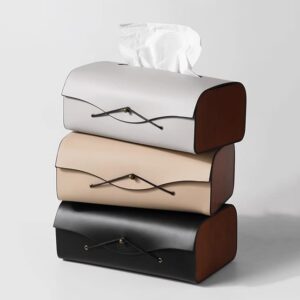 ที่ใส่กระดาษทิชชู่ตั้งโต๊ะ - Leather Decor Tissue Box