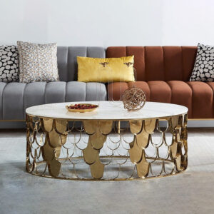 โต๊ะกลางห้องรับแขก - Fish Scales Circle Designed Center Table