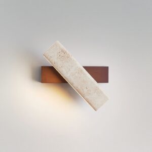 โคมไฟติดผนัง – Rotating Travertine Designed Wall Decor Lamp