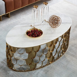 โต๊ะกลางห้องรับแขก - Fish Scales Oval Designed Center Table