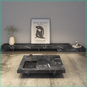 โต๊ะวางทีวีท็อปหินอ่อน - Monolith Slim Floating TV Table