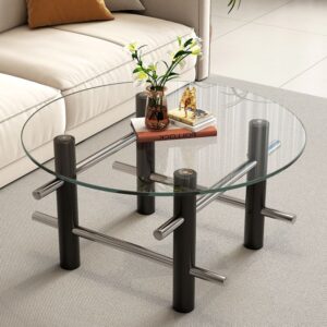 โต๊ะกลางห้องรับแขก - Black Metallic Designed Center Table XI