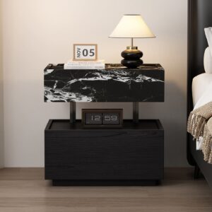 โต๊ะข้างตกแต่งบ้าน – Calacatta Ember Nightstand