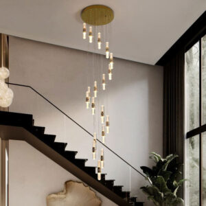 โคมไฟแต่งบ้านติดเพดาน – Capsule Designed Stair Chandelier IX