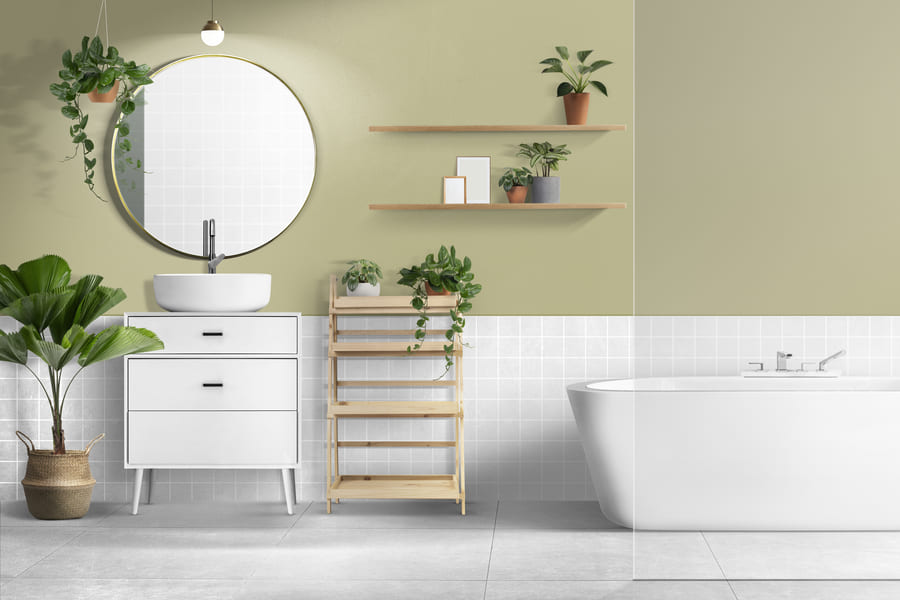 retro bathroom authentic interior
